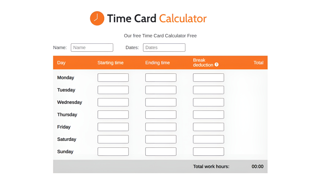 Time Card Calculator